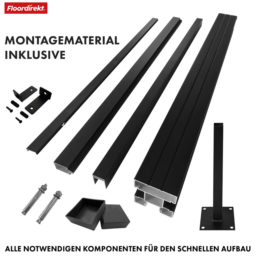 Floordirekt WPC Sichtschutzzaun Kronos mit Aluminium-Pfosten, Ash Grey, H x B: 180 x 180 cm - Bild 5