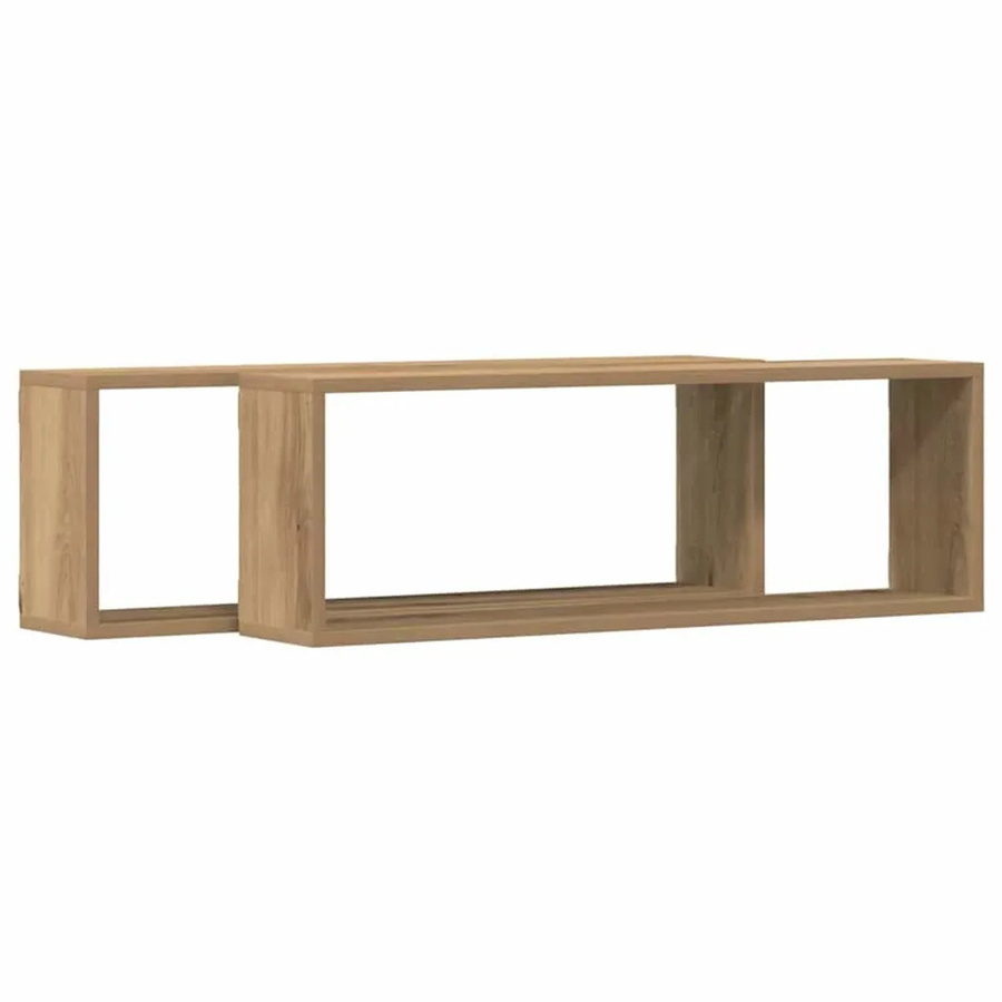 vidaXL Wandregale 2er Set Eiche Braun B/T/H: 80 x 15 x 26 cm - Bild 2
