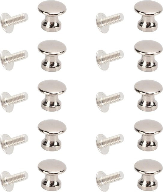 20 Sets GoolRC Kleiner Rundkopf Möbelgriff aus Zinklegierung in Silber und Weiß, Maße: 12 x 11 mm - Bild 1