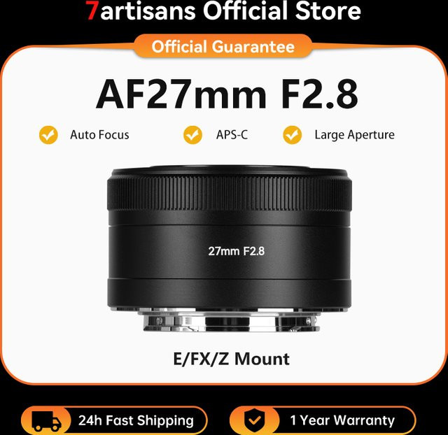 7artisans AF 27mm F2.8 APS-C Autofokus STM Objektiv für Nikon Z spiegellose Kameras, Schwarz - Bild 1