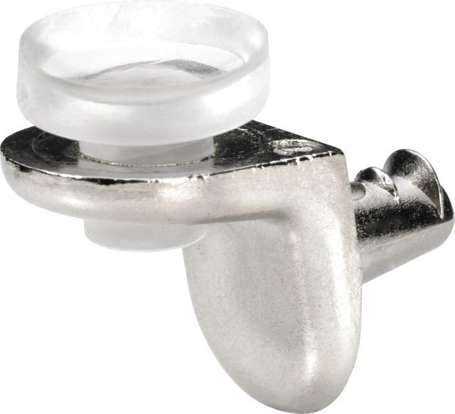 Hettich Glas-Bodenträger Sekura 8 aus Zinkdruckguss, vernickelt, Farbe Silber, 8 Stück, Ø 5 mm - Bild 1