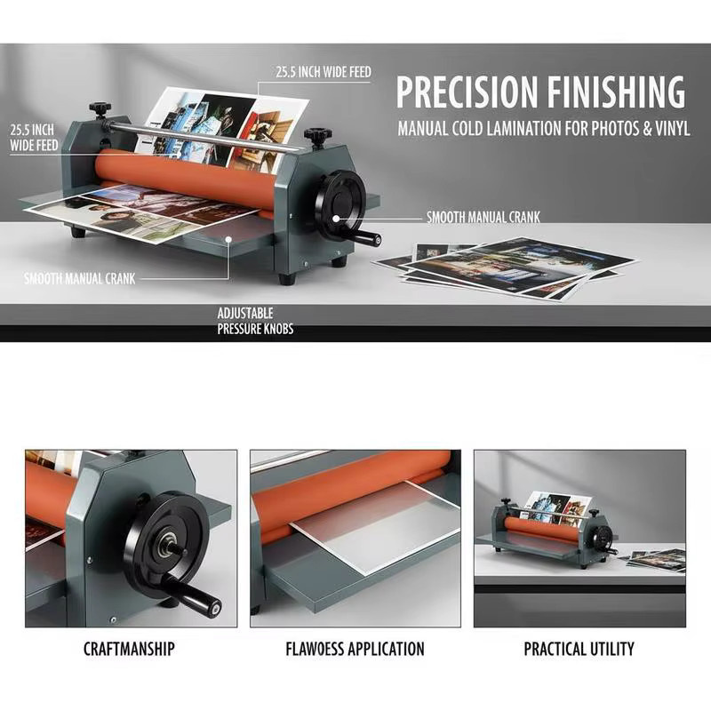 LBS650 Manuelle Kaltlaminiermaschine in Rot aus Metall für Fotos, Poster und Menüs mit 650 mm Breite - Bild 6