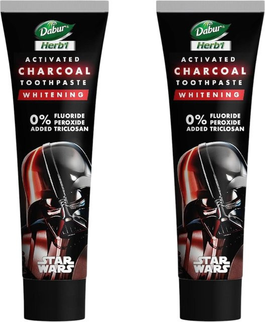 Dabur Herb'l Aktivkohle & Minze Zahnpasta, 240g, Aufhellendes Schwarzes Gel, Fluoridfrei - Bild 1