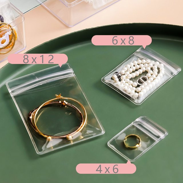 Luckyiasv Transparente PVC-Selbstdichtende Beutel aus Kunststoff für Schmuck und Sammlerstücke, 100 Stück - Bild 1