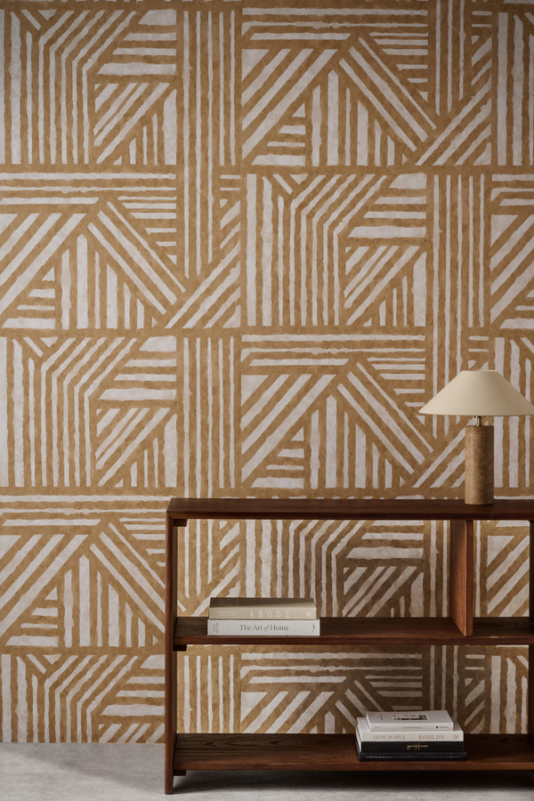 Harlequin Tapete Crater Limonite in Beige mit abstraktem geometrischem Design und Vinyloberfläche, vorgeklebt - Bild 2