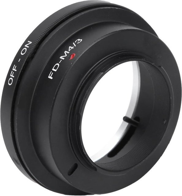 FD-M43 Metall-Objektivadapterring für Canon FD-Bajonettobjektive auf M43-Kameras, Schwarz - Bild 1