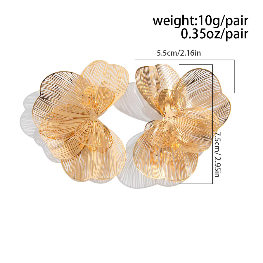 SHIXIN Ohrstecker, Blumen, Goldfarben, Damen - Bild 2