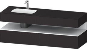 Duravit Einbauwaschtisch-Möbel-Set Qatego in Schwarz, B/T/H: 160 x 50 x 60 cm - Bild 1