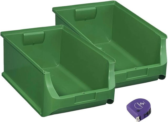 vasalat Set Stapelboxen Größe 5, Grün, 2 Stück, B/T/H: 50,0 x 31,0 x 20,0 cm - Bild 1