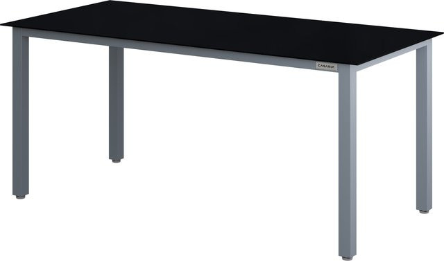 Casaria Gartentisch Bern aus Aluminium mit Sicherheitsglas in Silber, B/T/H: 190 x 90 x 75 cm - Bild 1