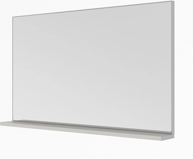 Aquabatos Badspiegel mit Ablage in Silber matt, rechteckiger Wandspiegel mit Aluminiumrahmen, Breite: 100 cm, Höhe: 60 cm - Bild 1