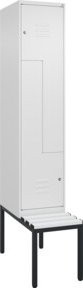 C+P Z-Spind Classic PLUS Sitzbank mit 2 Fächern und Zylinderschloss, Kunststoff-Sitzfläche, B/T/H: 212 x 40 x 81,5 cm - Bild 1