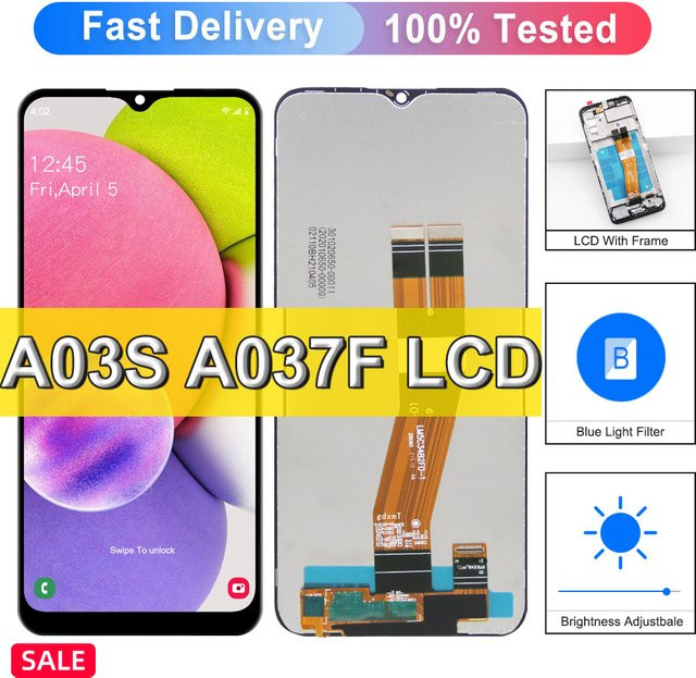 Samsung Galaxy A03S LCD Display mit Touchscreen Digitizer Montage Ersatz in Schwarz, 6,5 Zoll - Bild 1