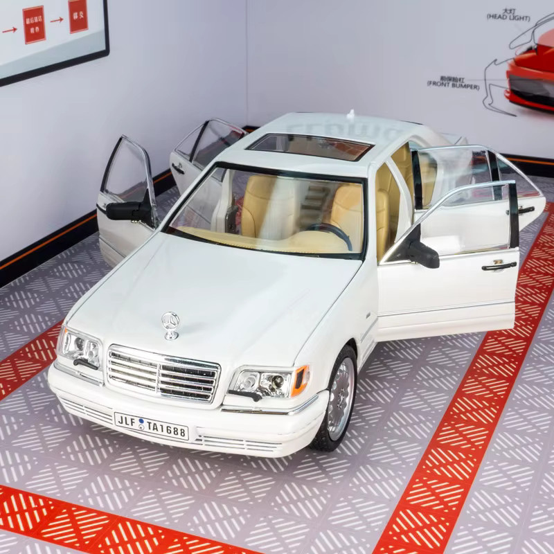 Mercedes-Benz W140 S320 Legierungsautomodell, 1:24, Metall, Weiß - Bild 3