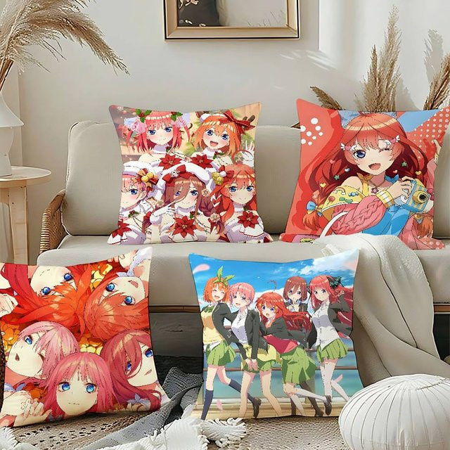 The Quintessential Quintuplets Kissenbezug von 52TOYS im nordischen Vintage-Stil, quadratisch, Mehrfarbig, Breite: 40 cm, Höhe: 40 cm - Bild 1