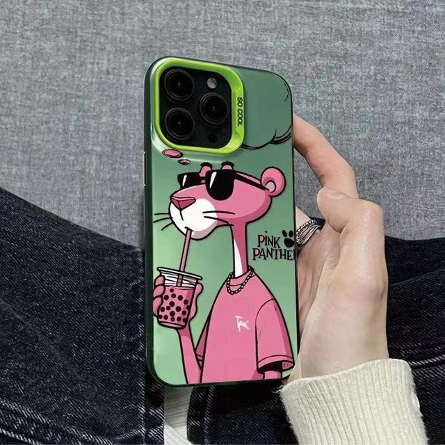 Pink Panther Anime iPhone-Hülle für Apple iPhone 12, 16 Pro, 16 Pro Max und 17 AIR in Pink - Bild 1
