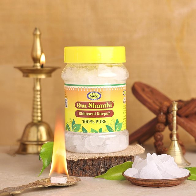 Cycle Pure Om Shanthi Bhimseni Kampfertabletten 100g für Puja und Meditation - Bild 1