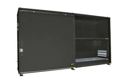 Isolierter Regalcontainer BAUER CEH 59-2 IBC aus Stahl mit Schiebetor, grau, B/T/H: 644,0 x 155,0 x 351,0 cm - Bild 2