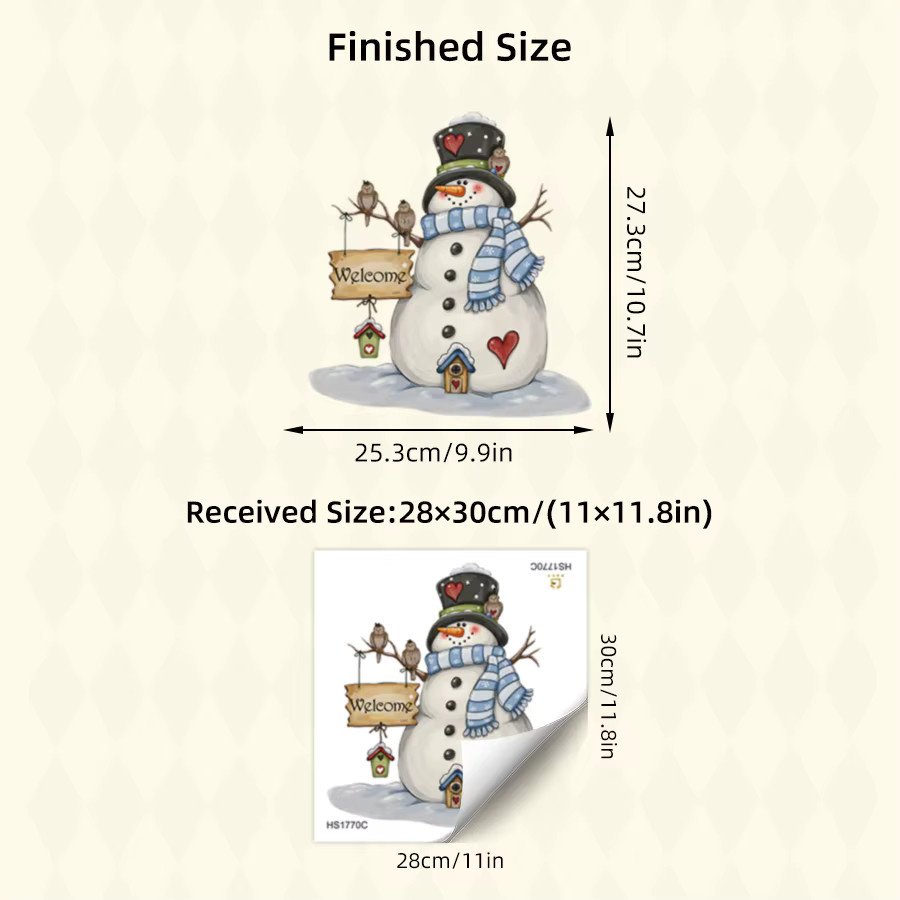 BRUP Schneemann-Wandaufkleber mit Schal und Vogelhaus, weihnachtlicher Wandsticker in Mehrfarbig, einfach zu klebender Weihnachtsdekor für Wohnzimmer und Eingangsbereich - Bild 5