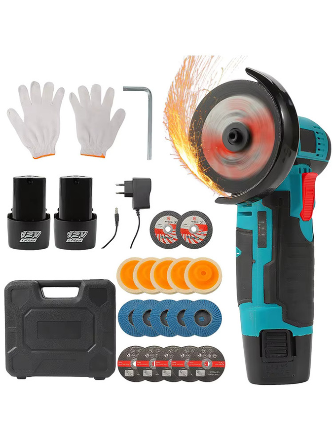 TKKEACE Kabelloser Winkelschleifer mit 12V Lithium-Akku, Mini-Polier- und Schneidemaschine mit 19500 U/min für DIY-Heimprojekte - Bild 7