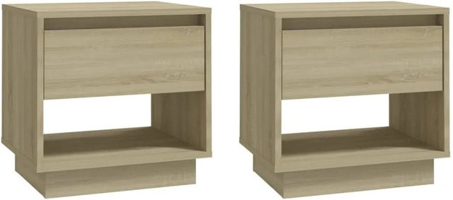 vidaXL Nachttische 2er-Set in Sonoma-Eiche, Farbe Braun, B/T/H: 45 x 34 x 44 cm - Bild 1