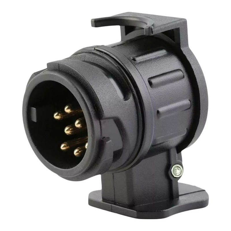 Wasserdichter Anhänger-Steckeradapter für 13- bis 7-polige Anschlüsse, 12V Anhängerkupplung, Farbe: Schwarz - Bild 2