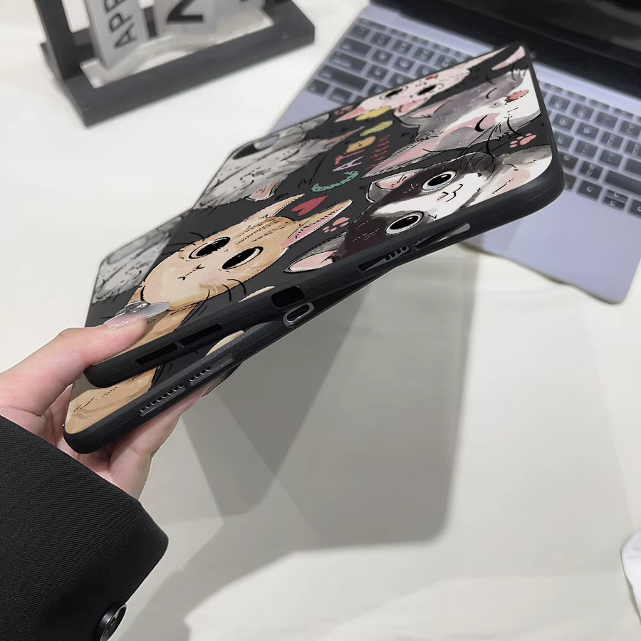 Mattierte Tablet-Hülle für Samsung Galaxy Tab S7 Plus S8 S9 S10 S11 Ultra A7 A8 A9 mit Katzen-Design als ästhetisches Cover - Bild 5