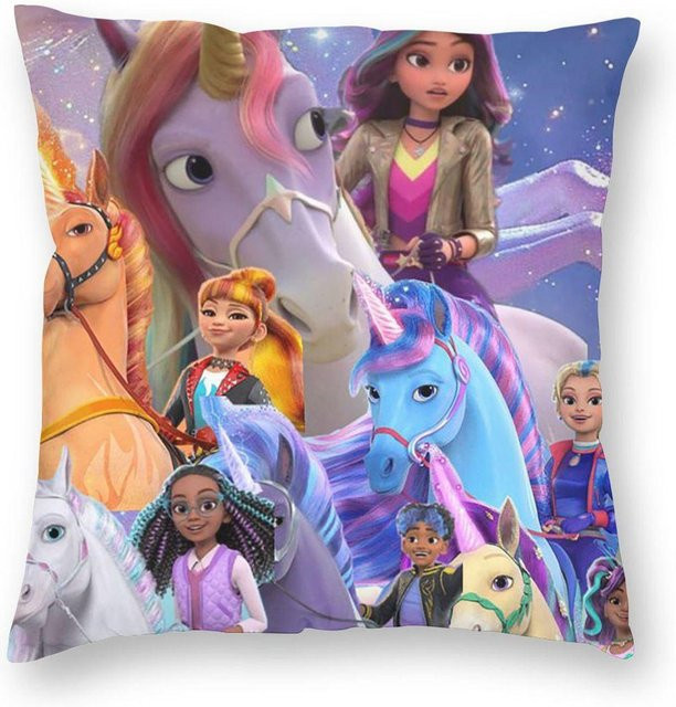 Quadratischer Kissenbezug Einhorn-Akademie von RRR Home in Braun, 30 x 30 cm - Bild 1