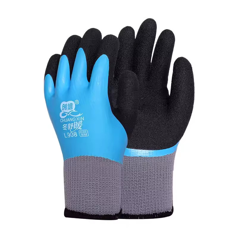 10 Paar ELESESAFE Winter-Arbeitshandschuhe aus Gummi, wasserdicht und thermisch, blau - Bild 6