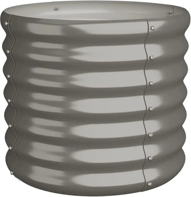 vidaXL Pflanzkübel aus verzinktem Stahl in Grau, B/T/H: 40 x 40 x 36 cm - Bild 1