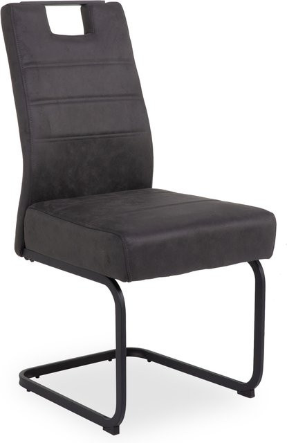 Polsterstuhl HARPER HURON in Anthrazit mit Stoffbezug und Metallgestell im modernen Design - Bild 1