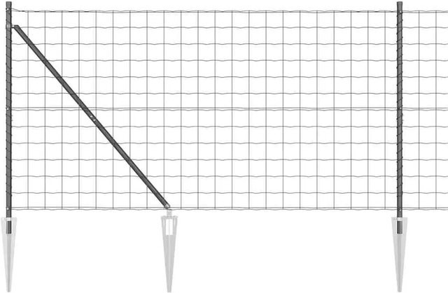 vidaXL Zaun mit Pfosten aus Stahl in Grau, Höhe: 120 cm, Länge: 10 m - Bild 1