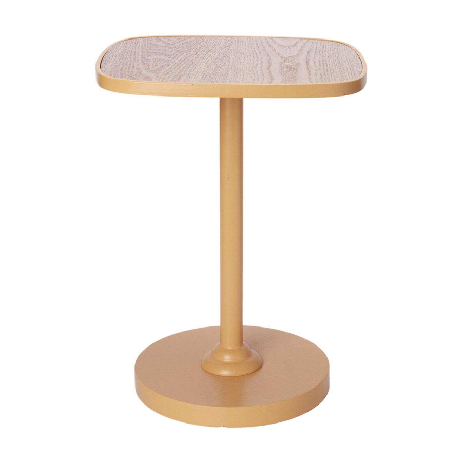 House of Nature Beistelltisch Avondale in Gelb, runder Holztisch im modernen Design, Durchmesser: 50 cm, Höhe: 40 cm - Bild 1
