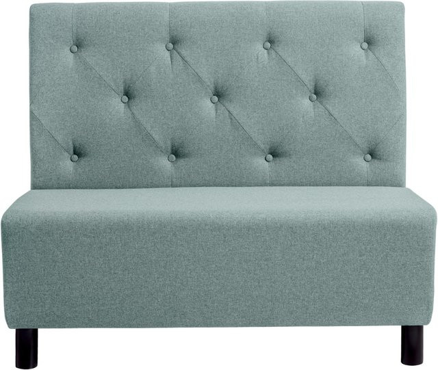 VEGA Polsterbank Lerida II 2-Sitzer aus Stoff in Hellblau mit Buchenholzgestell, B/T/H: 118 x 62 x 102 cm - Bild 1