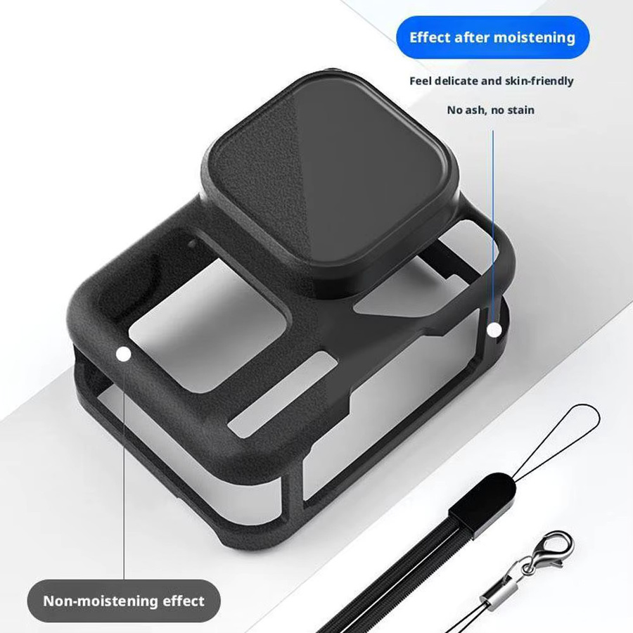 Insta360 Ace Pro Silikonhülle in Schwarz mit Objektivabdeckung, Lanyard und Anti-Verlust-Kabel - Bild 4
