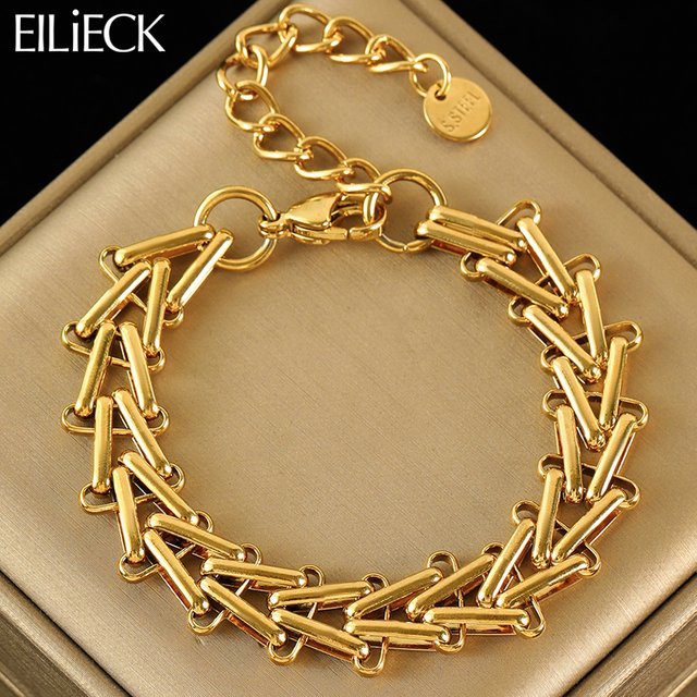 EILIECK Armband, Edelstahl, Gold, Damen - Bild 1