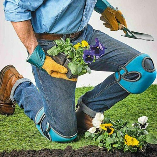 STEL ORA Kniepolster für die Gartenarbeit, verstellbare Gartengenouillères aus Schaumstoff und Kunststoff, Blau - Bild 1