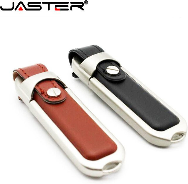 Jaster USB 2.0 Flash-Stick aus Leder in Braun oder Schwarz mit 4GB bis 64GB Speicheroptionen - Bild 1