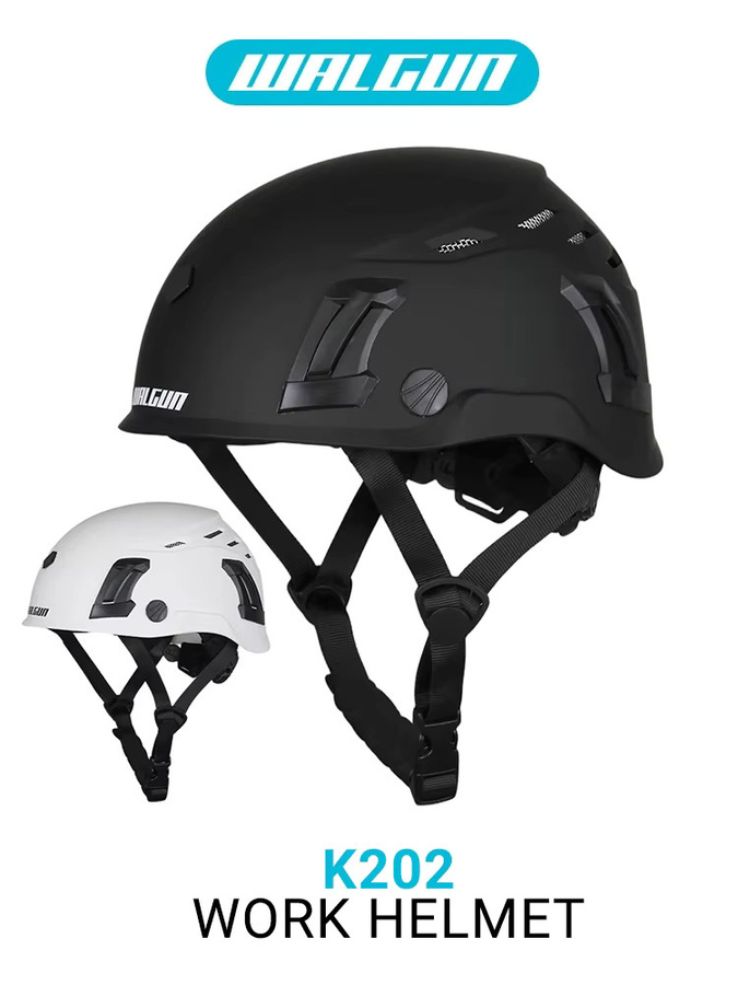 WALGUN K202 Bauarbeits-Schutzhelm mit Schutzbrille, Visier und Gehörschutz in Weiß oder Schwarz - Bild 3