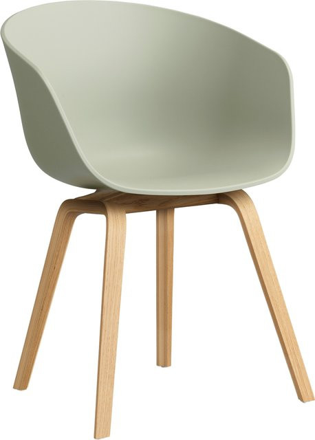HAY About A Chair AAC 22 mit Armlehnen in Grün aus Polypropylen und Holz - Bild 1