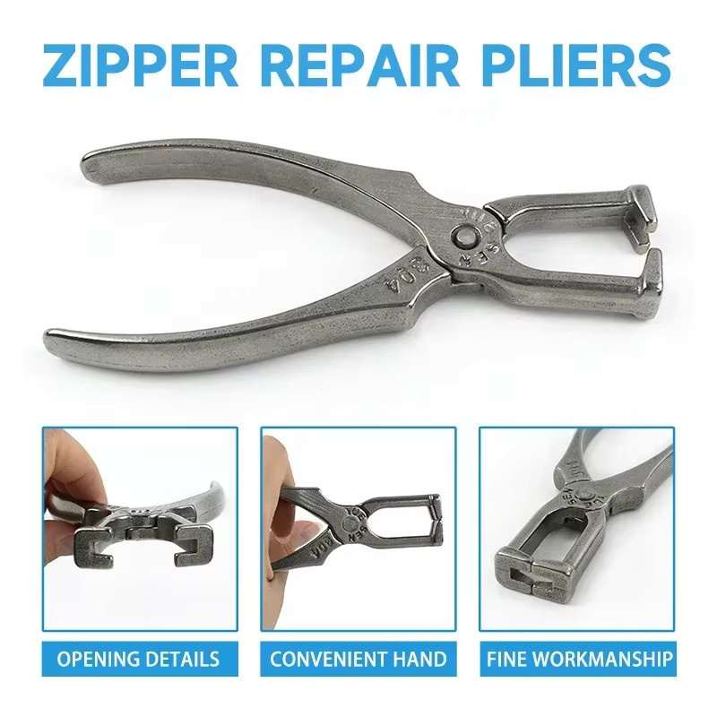 Meetee Reißverschlusszange aus Edelstahl 304 in Silber für Reparaturen und DIY-Nähzubehör - Bild 4