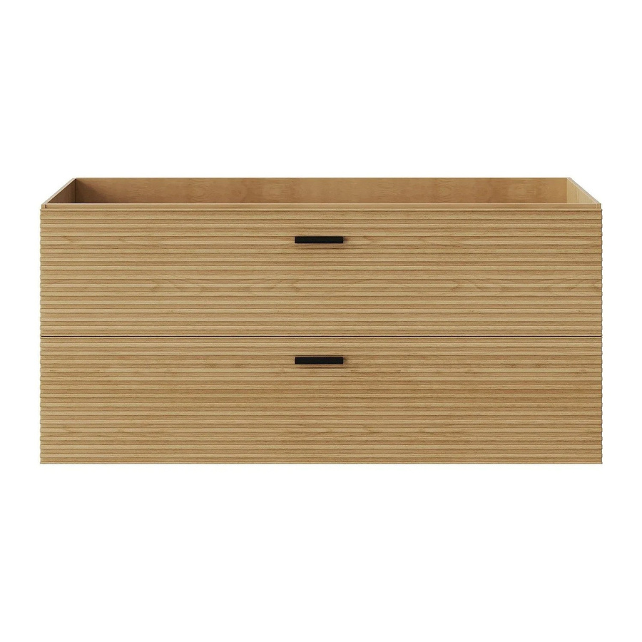 Waschbeckenunterschrank Vente-unique Sarone in Beige mit Rillenstruktur, Breite: 120 cm, Tiefe: 46 cm, Höhe: 55 cm - Bild 2