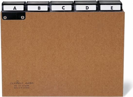 DURABLE Leitregister A5 5/5-tlg. A-Z angenietet aus Preßspan in Braun - Bild 1