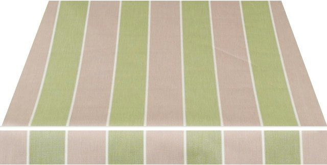 Spettmann Kassettenmarkise VC 1000 aus Polyacryl und Aluminium, Farbe: Beige-Grün, B/T/H: 500 x 250 cm, mit Handkurbel und silbernem Gestell - Bild 1