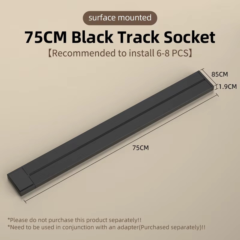 Schwarze Aufputz-Mobilsteckdosenleiste als Hochleistungs-Stromschiene mit 8000W und Ein-Klick-Abschaltung für EU FR UK KR Stecker - Bild 3