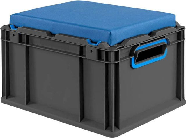 PROREGAL Eurobox Nextgen Seat Box Sitzbox Blau Schwarz 20 Liter H x B x T: 26,5 x 30 x 40 cm - Bild 1