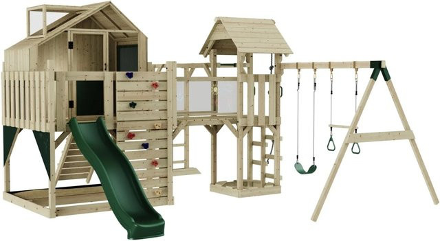 OutdoorToys Spielturm Knut mit Trapezschaukel, Dunkelgrün - Bild 1