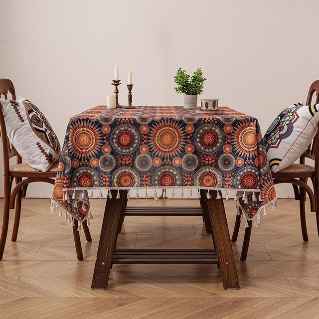 Bohemian Ethnisches Tischdecken von JMG Household Supplies, Geometrisch Bedruckt, Polyester, Mehrfarbig, B: 140 cm, T: 100 cm - Bild 1