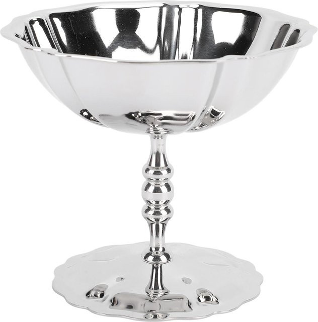 Edelstahl Eisbecher mfySpace Dessert Servierschale mit Mustern in Silber und Weiß - Bild 1