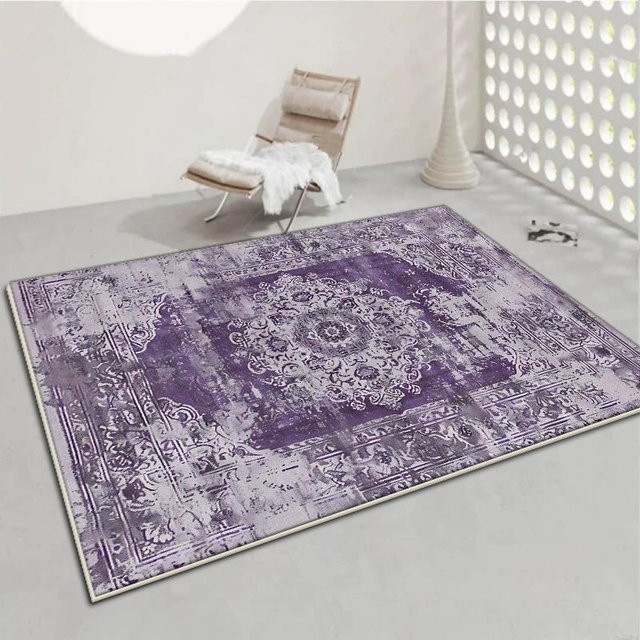 JGJG Teppich im amerikanischen Persien-Stil, modern und geometrisch, lila, waschbar und rutschfest, B/T: 120 x 160 cm - Bild 1